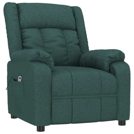 Fauteuil inclinable électrique Vert foncé Tissu