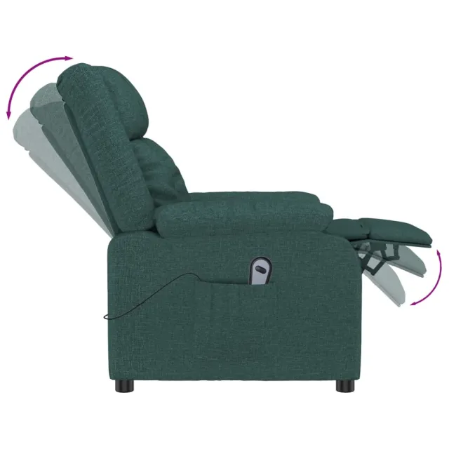 Fauteuil inclinable électrique Vert foncé Tissu