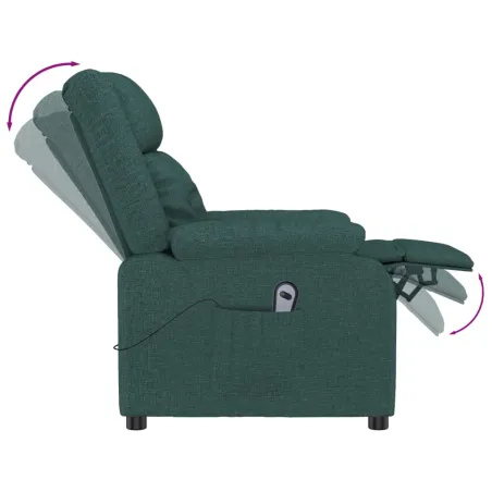 Fauteuil inclinable électrique Vert foncé Tissu
