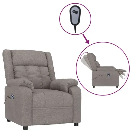 Fauteuil inclinable électrique Taupe Tissu 2