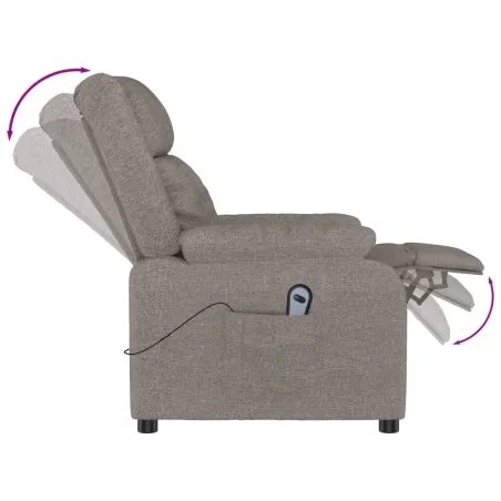 Fauteuil inclinable électrique Taupe Tissu