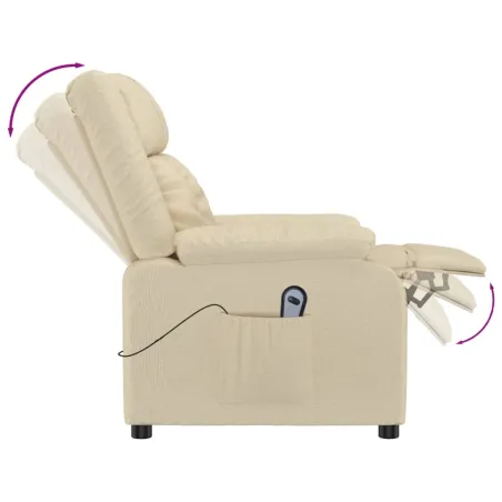 Fauteuil inclinable électrique Crème Tissu