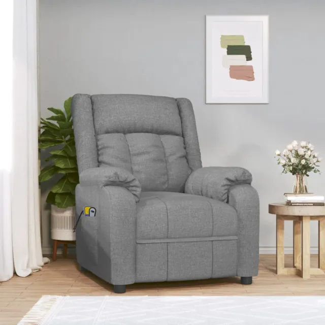 Fauteuil électrique de massage Gris clair Tissu