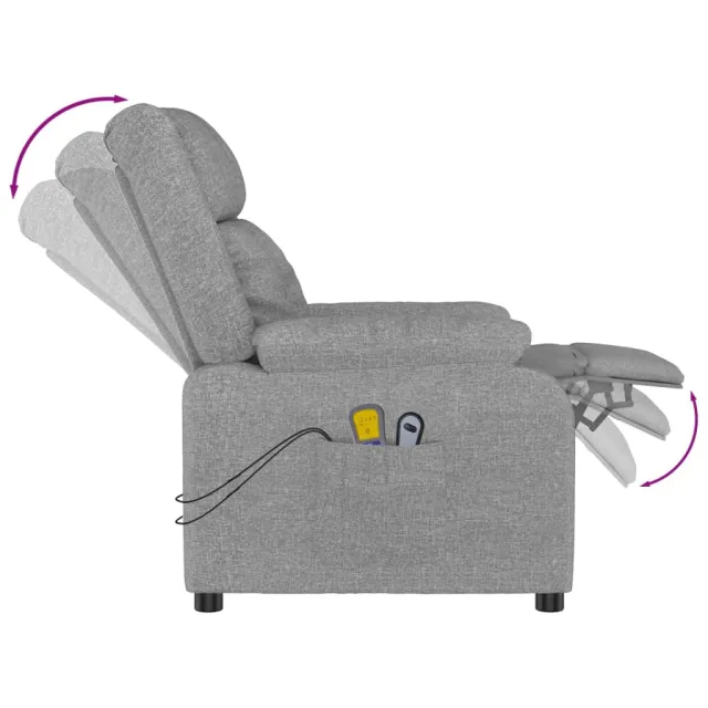 Fauteuil électrique de massage Gris clair Tissu