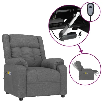 Fauteuil électrique de massage Gris foncé Tissu 2