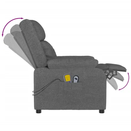 Fauteuil électrique de massage Gris foncé Tissu