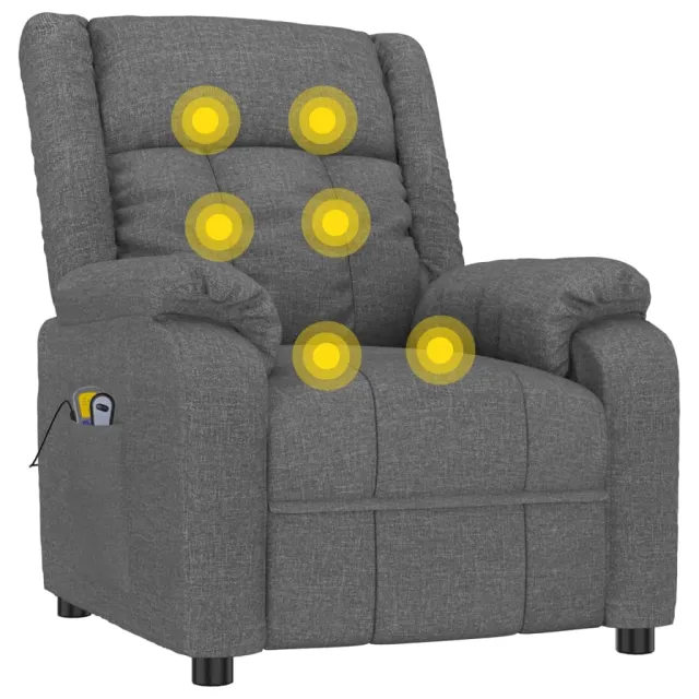 Fauteuil électrique de massage Gris foncé Tissu