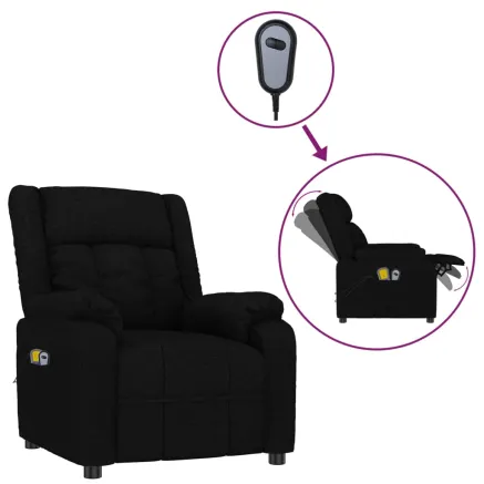 Fauteuil électrique de massage Noir Tissu 2