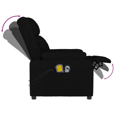 Fauteuil électrique de massage Noir Tissu