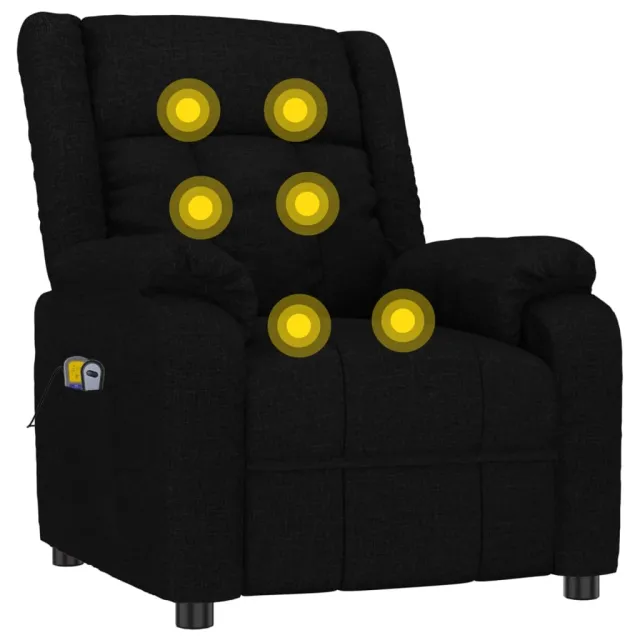 Fauteuil électrique de massage Noir Tissu