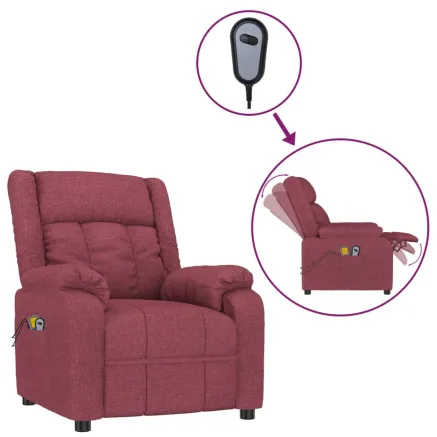 Fauteuil électrique de massage Bordeaux Tissu 2