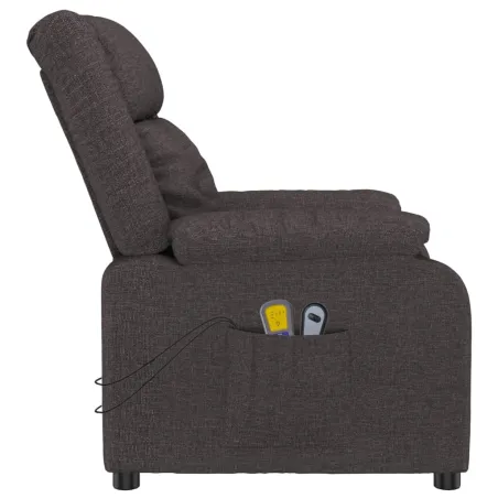 Fauteuil électrique de massage Marron foncé Tissu