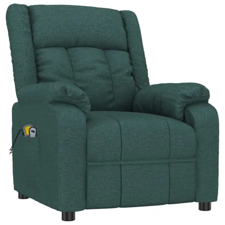 Fauteuil électrique de massage Vert foncé Tissu