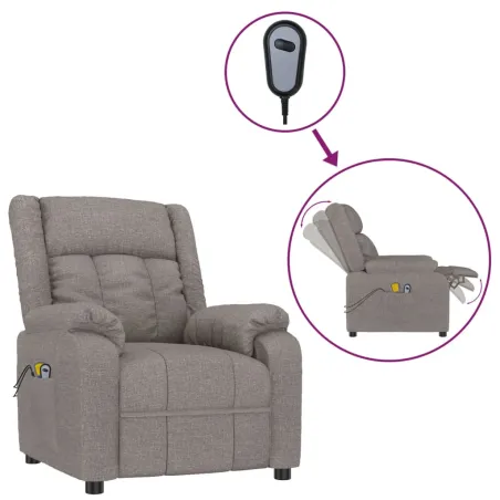 Fauteuil électrique de massage Taupe Tissu