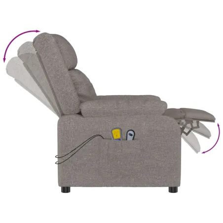 Fauteuil électrique de massage Taupe Tissu