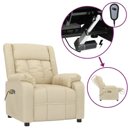 Fauteuil électrique de massage Crème Tissu 2