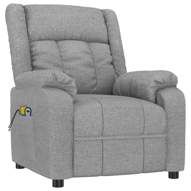 Fauteuil de massage inclinable Gris clair Tissu