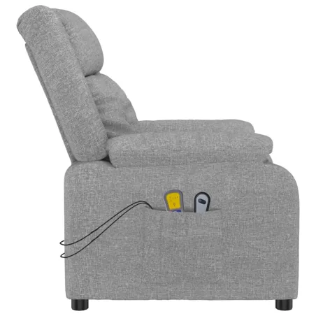 Fauteuil de massage inclinable Gris clair Tissu