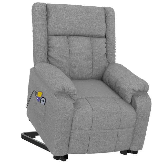 Fauteuil de massage inclinable Gris clair Tissu