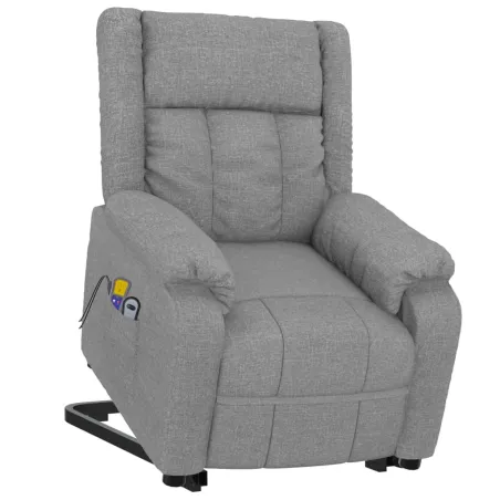 Fauteuil de massage inclinable Gris clair Tissu