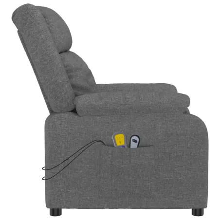 Fauteuil de massage inclinable Gris foncé Tissu