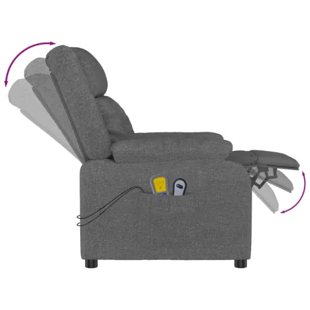 Fauteuil de massage inclinable Gris foncé Tissu