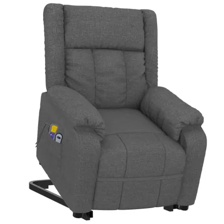 Fauteuil de massage inclinable Gris foncé Tissu