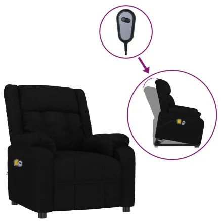 Fauteuil de massage Noir Tissu 2