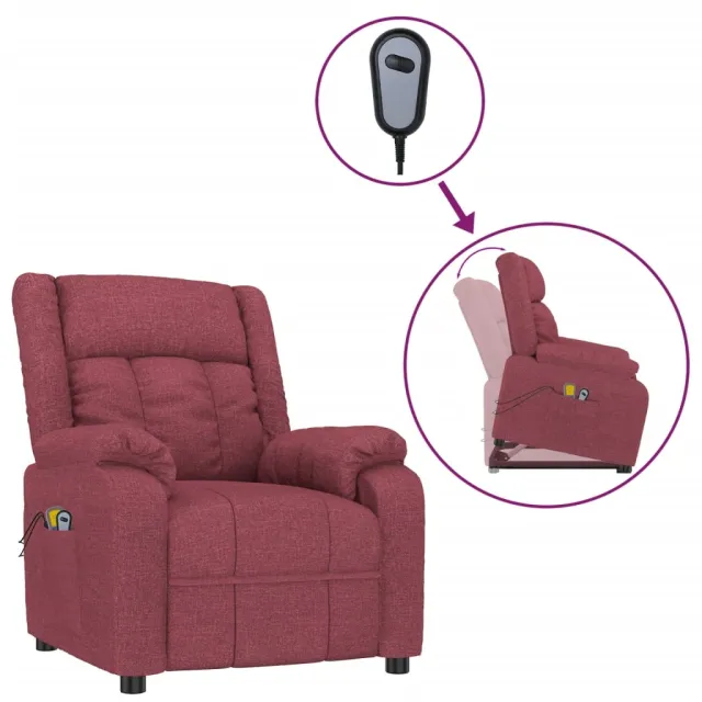 Fauteuil de massage Rouge bordeaux Tissu