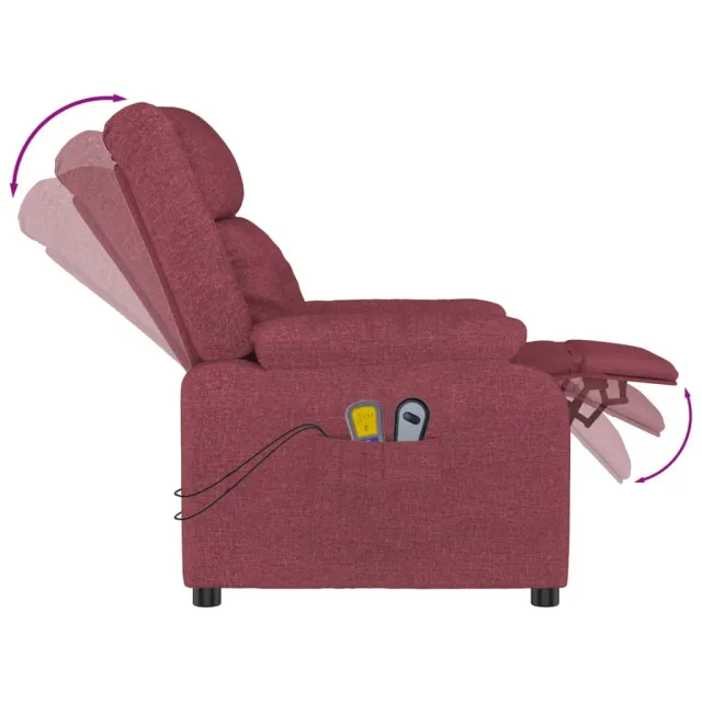 Fauteuil de massage Rouge bordeaux Tissu