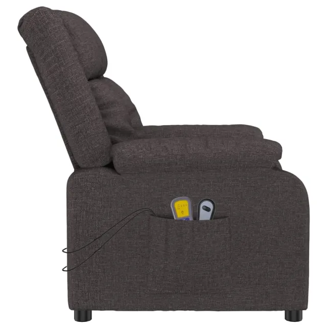 Fauteuil de massage Marron foncé Tissu