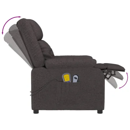 Fauteuil de massage Marron foncé Tissu
