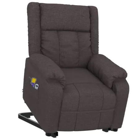 Fauteuil de massage Marron foncé Tissu