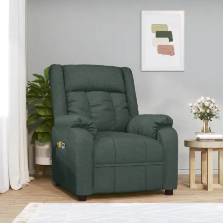 Fauteuil de massage Vert foncé Tissu