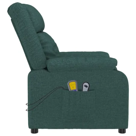 Fauteuil de massage Vert foncé Tissu