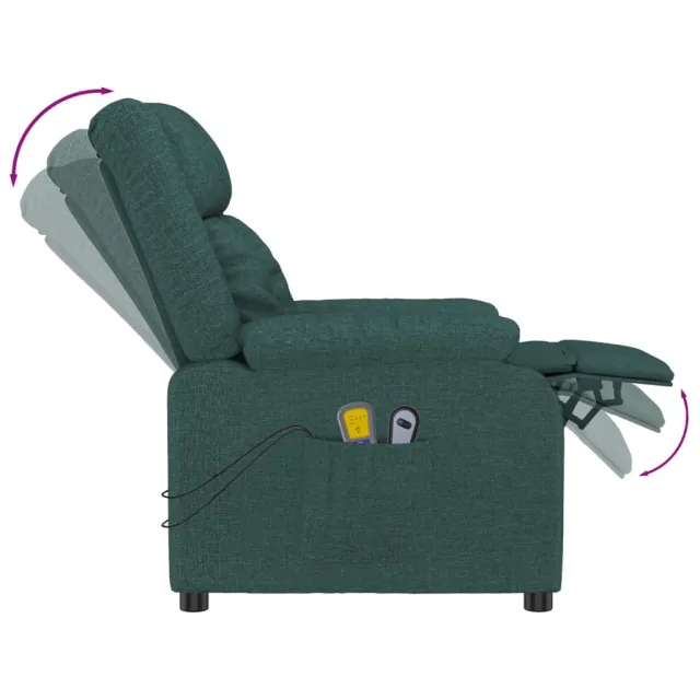 Fauteuil de massage Vert foncé Tissu