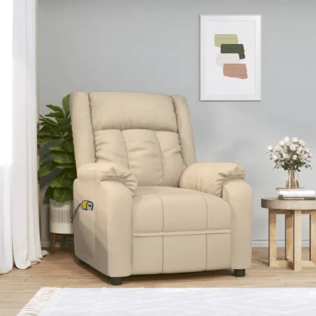 Fauteuil de massage Crème Tissu