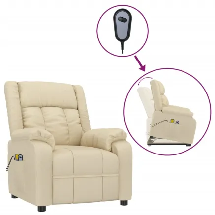 Fauteuil de massage Crème Tissu 2