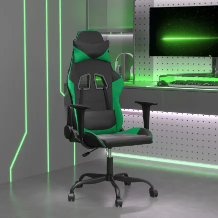 Chaise de jeu Noir et vert Similicuir