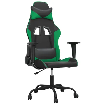 Chaise de jeu Noir et vert Similicuir 2