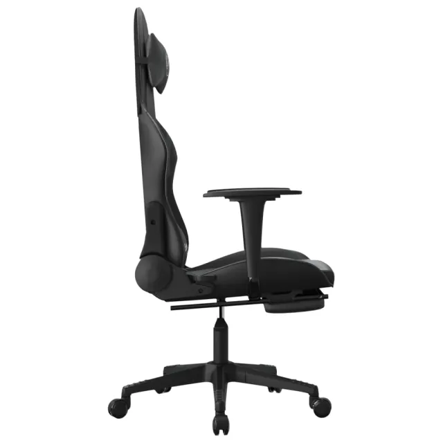Chaise de jeu avec repose-pied Noir Similicuir