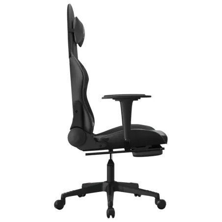 Chaise de jeu avec repose-pied Noir Similicuir