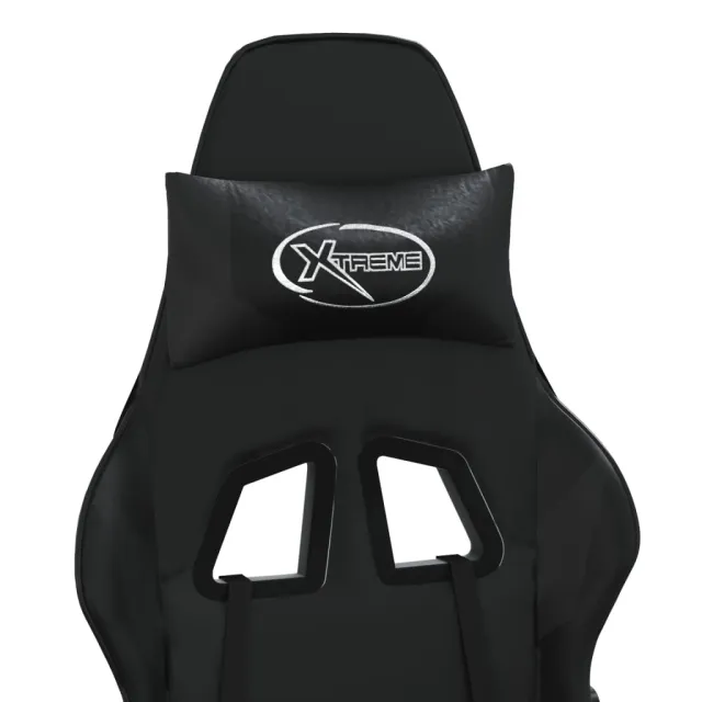 Chaise de jeu avec repose-pied Noir Similicuir