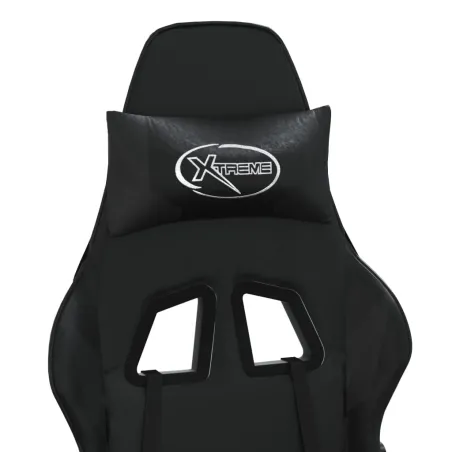 Chaise de jeu avec repose-pied Noir Similicuir