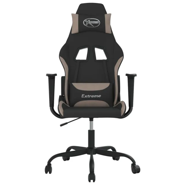 Chaise de jeu Noir et taupe Tissu