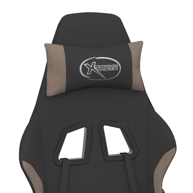 Chaise de jeu avec repose-pied Noir et taupe Tissu