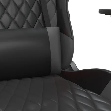 Chaise de jeu Noir et gris Similicuir