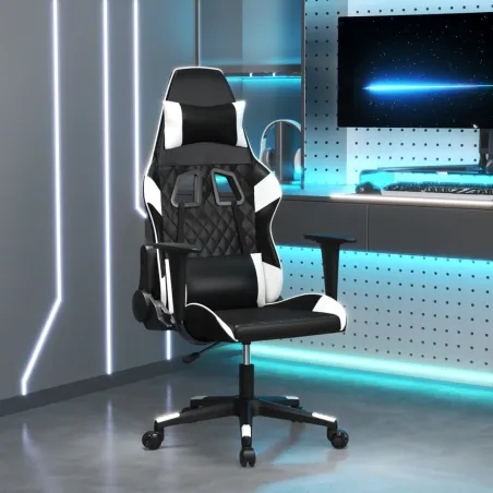 Chaise de jeu Noir et blanc Similicuir