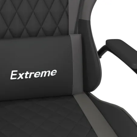 Chaise de jeu Noir et gris Similicuir