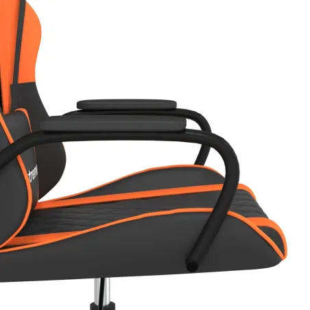 Chaise de jeu Noir et orange Similicuir